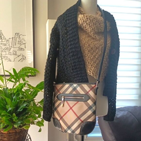 🤎BURBERRY Supernova Check Small Dryden Crossbody Bag Black - Picture 11 of 12